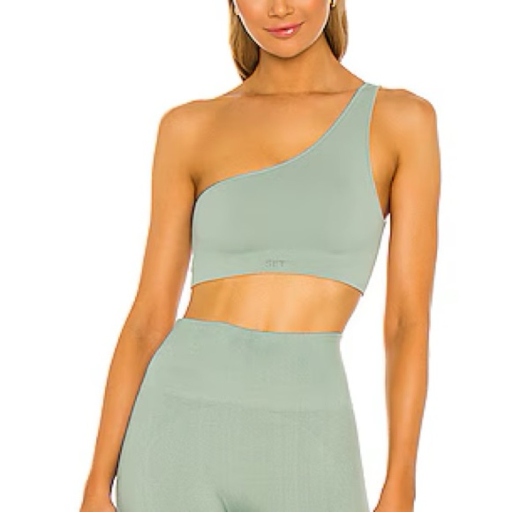 SET ACTIVE X REVOLVE Ribbed One Shoulder Sports Bra in Apen